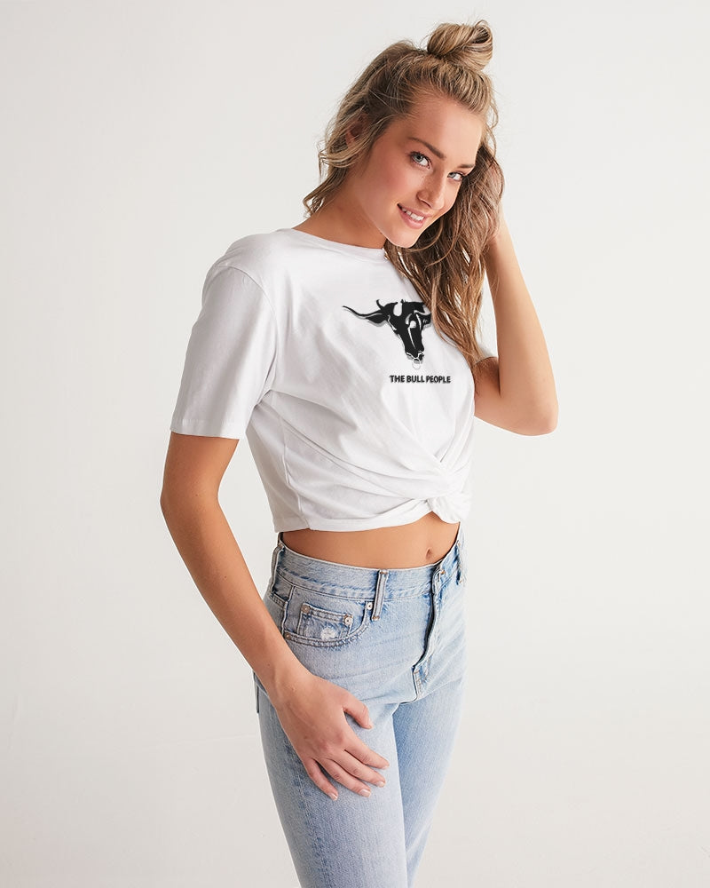the white bull women's twist-front cropped tee