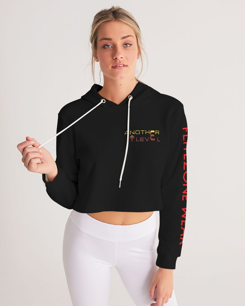 black zone women's cropped hoodie