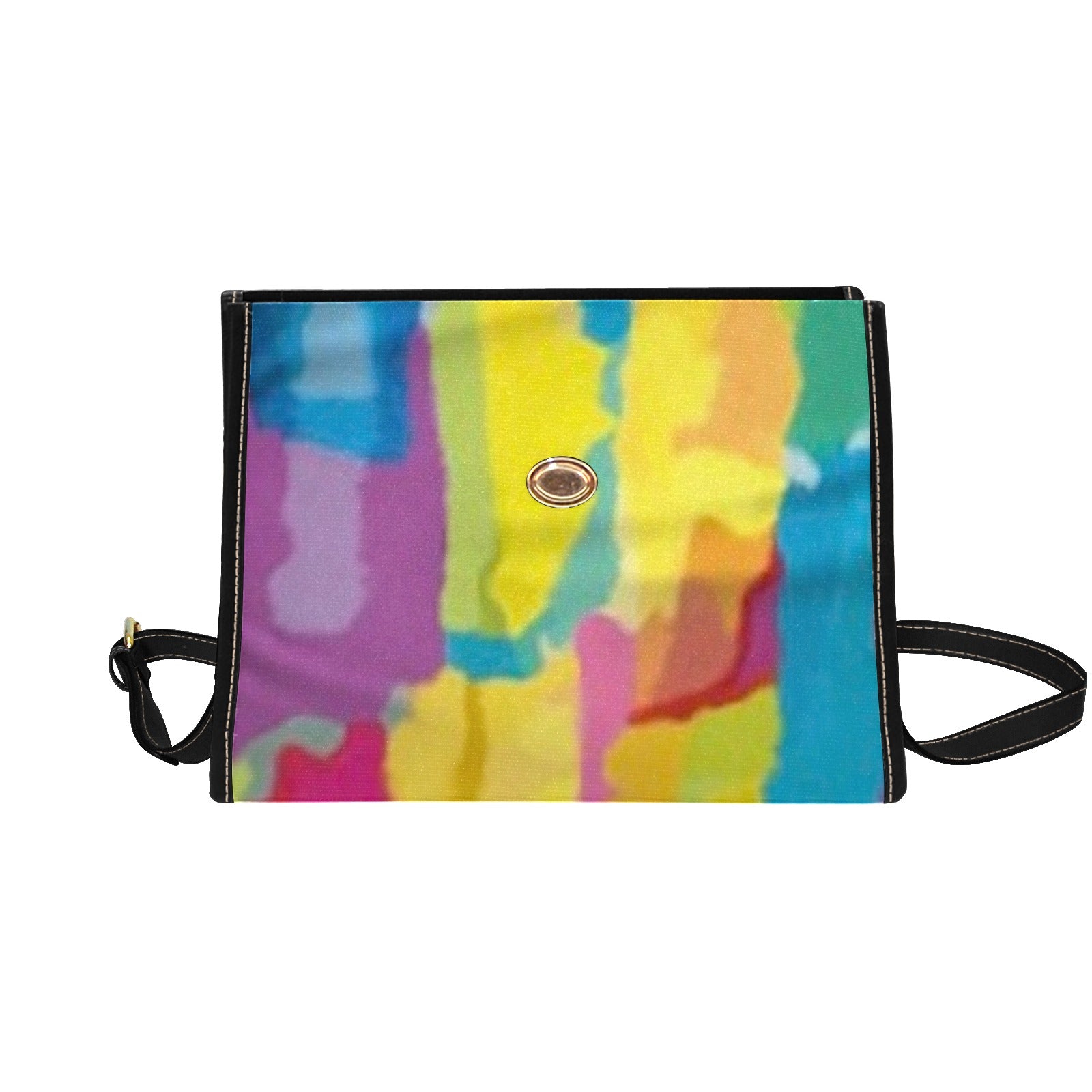 fz rianbow handbag all over print canvas bag (model 1641)(black)