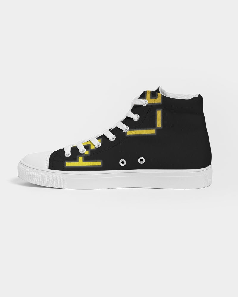 black zone men's hightop canvas shoe