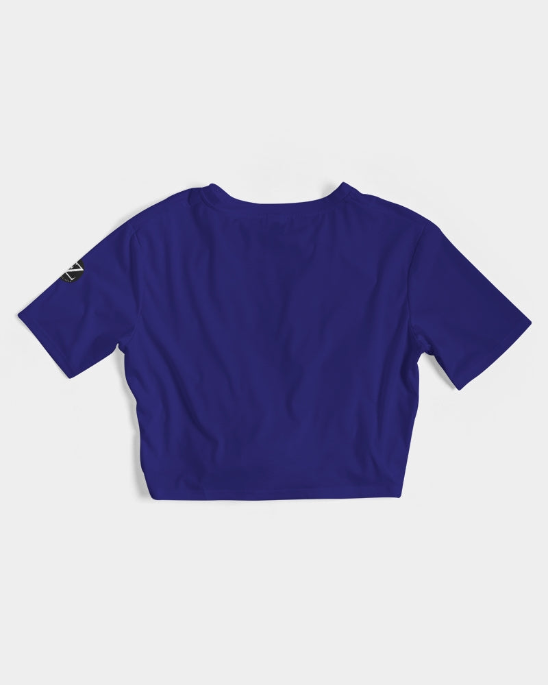 blue sea women's twist-front cropped tee