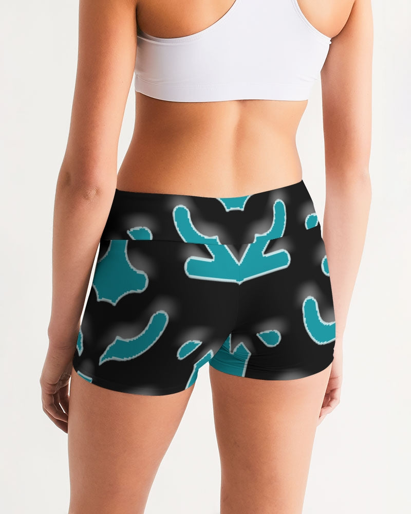 fz blue zone women's mid-rise yoga shorts