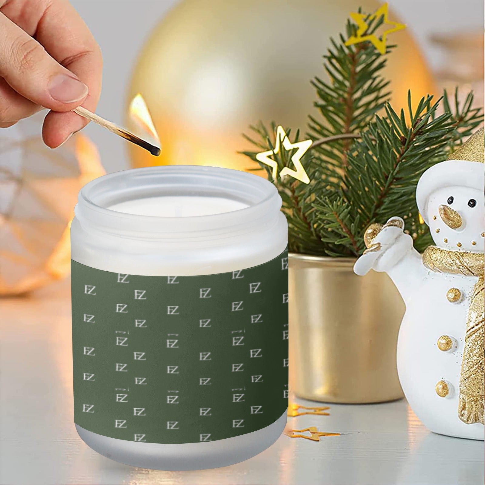 fz cented candles - green custom scented candle (made in queen)