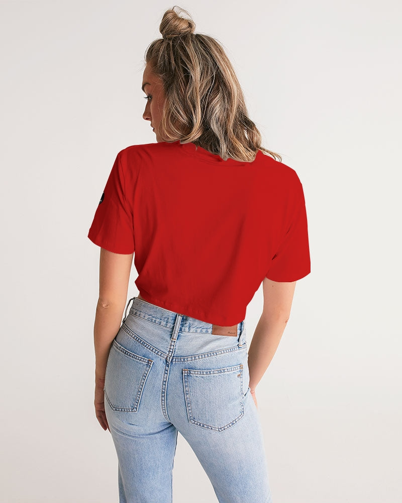 red zone women's twist-front cropped tee