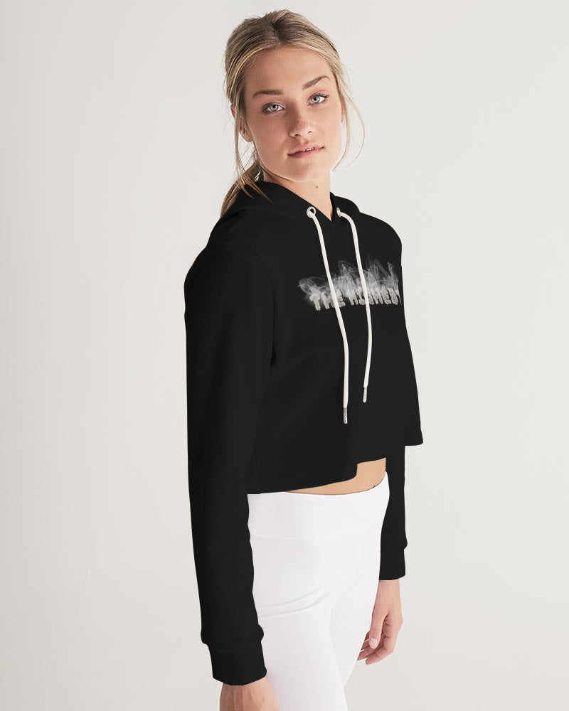 smokin black women's cropped hoodie