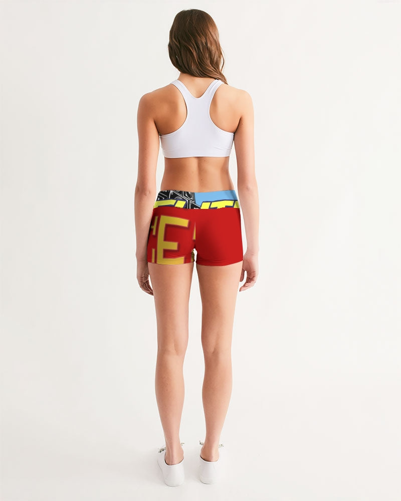 fire flite women's mid-rise yoga shorts