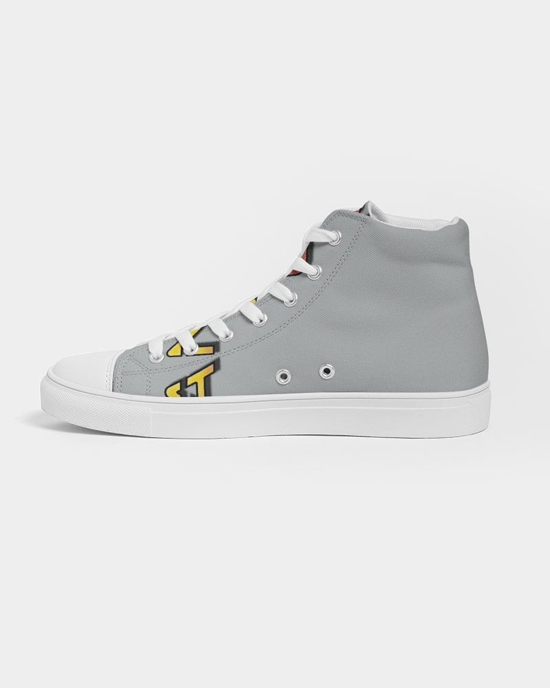 flying grey men's hightop canvas shoe