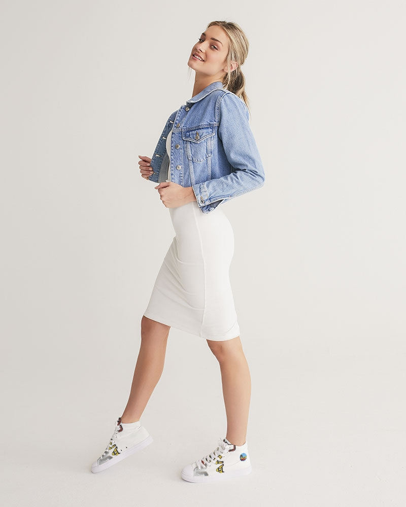 white zone women's hightop canvas shoe