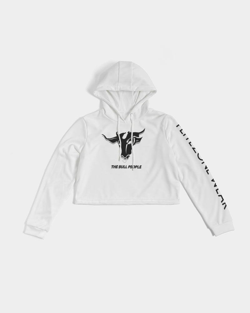the white bull women's cropped hoodie