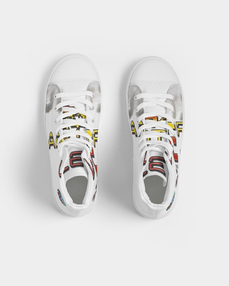 white zone women's hightop canvas shoe