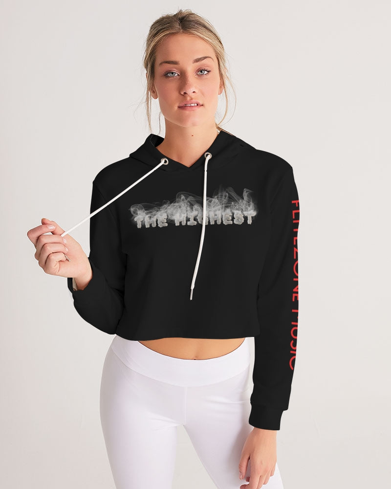 smokin black women's cropped hoodie