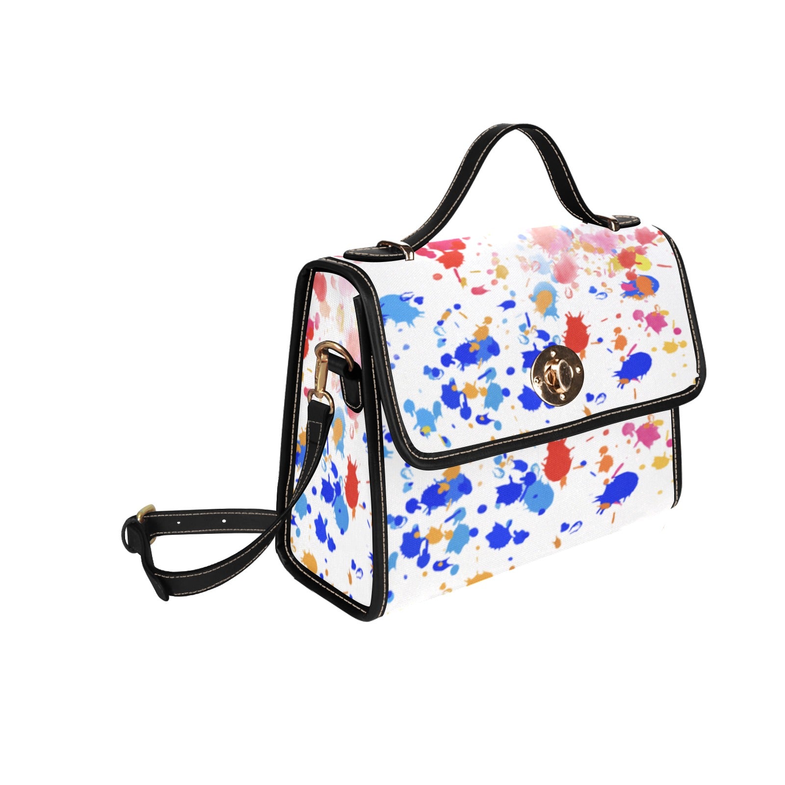 fz paint print handbag too all over print canvas bag (model 1641)(black)
