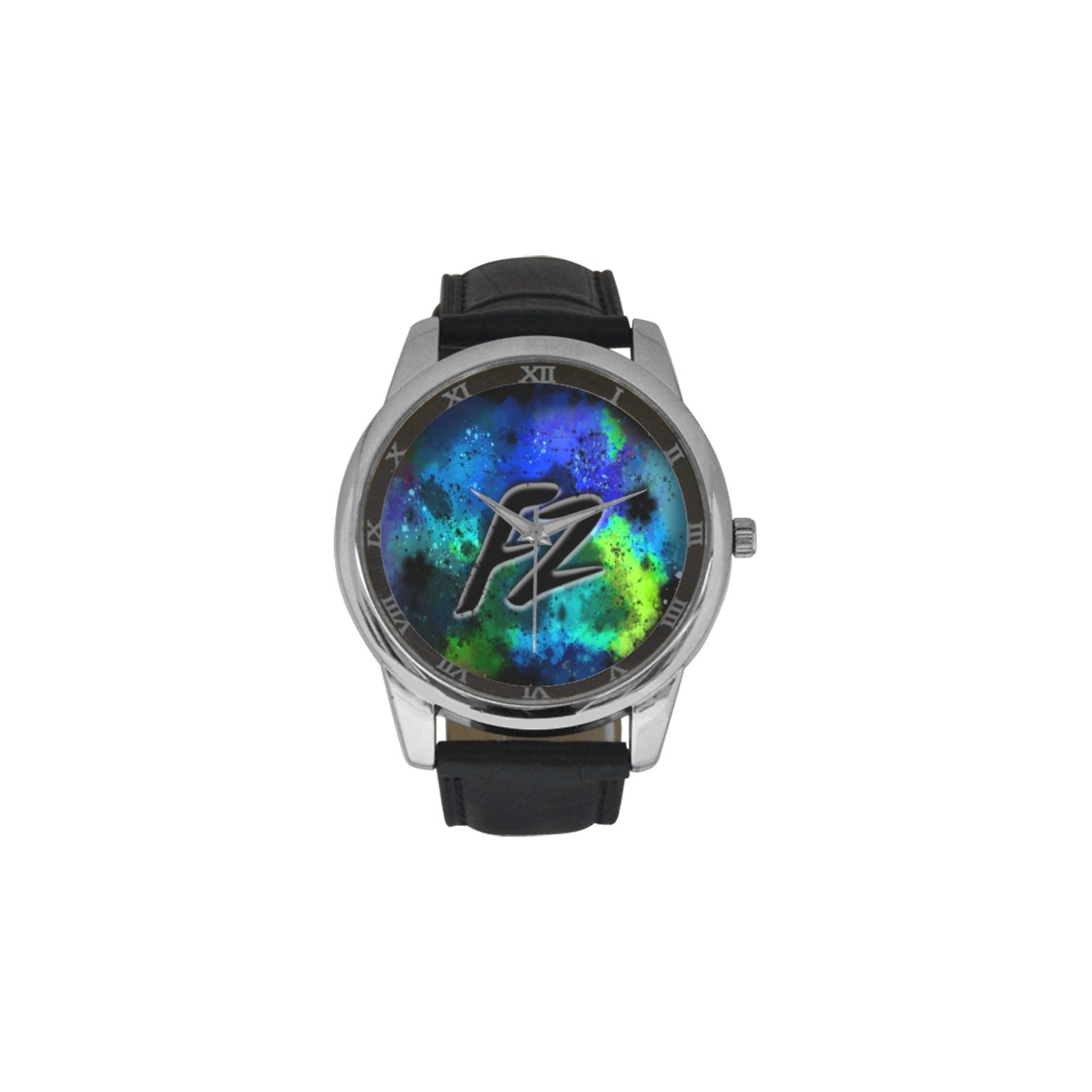 fz men's watch men's leather strap large dial watch (model 213)