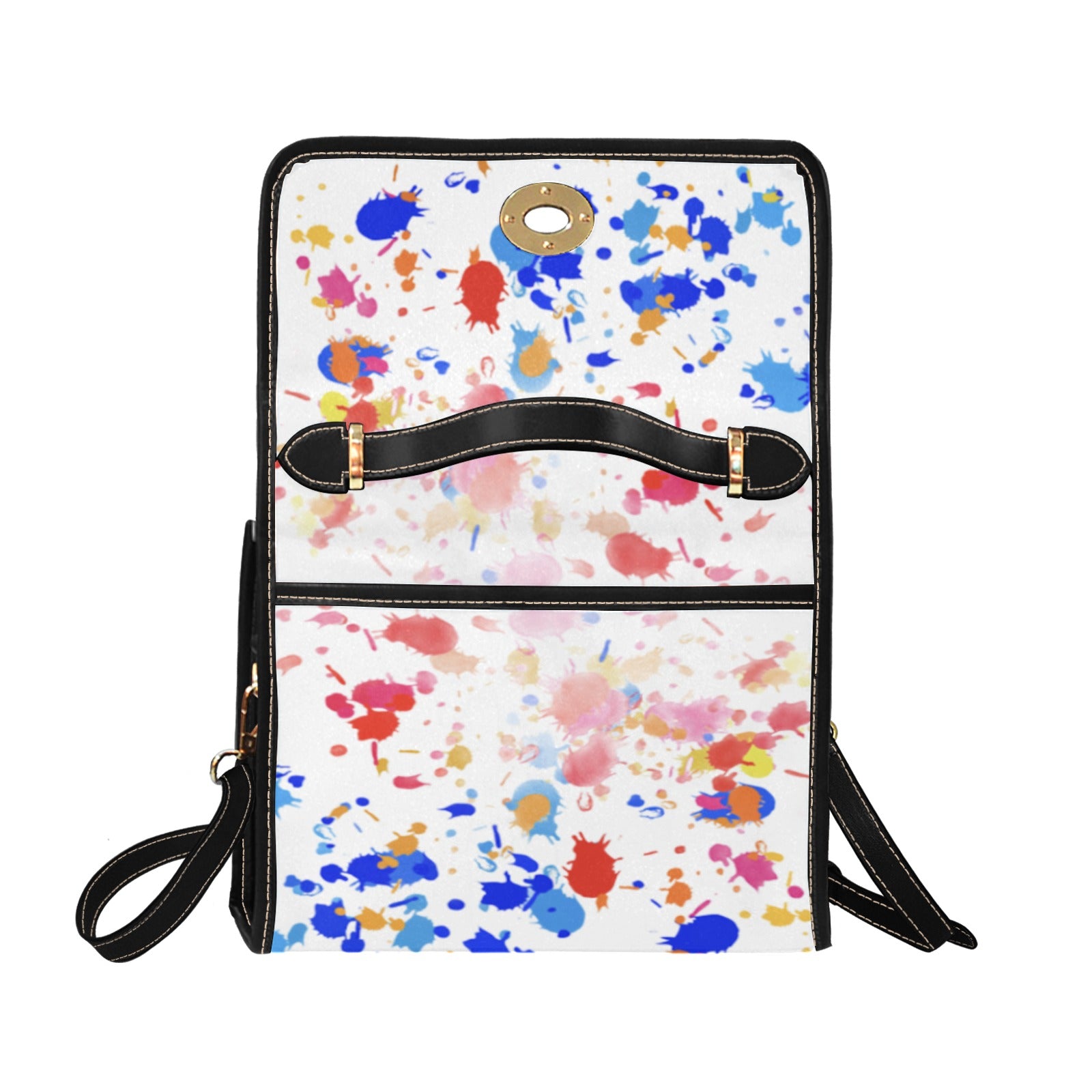 fz paint print handbag too all over print canvas bag (model 1641)(black)