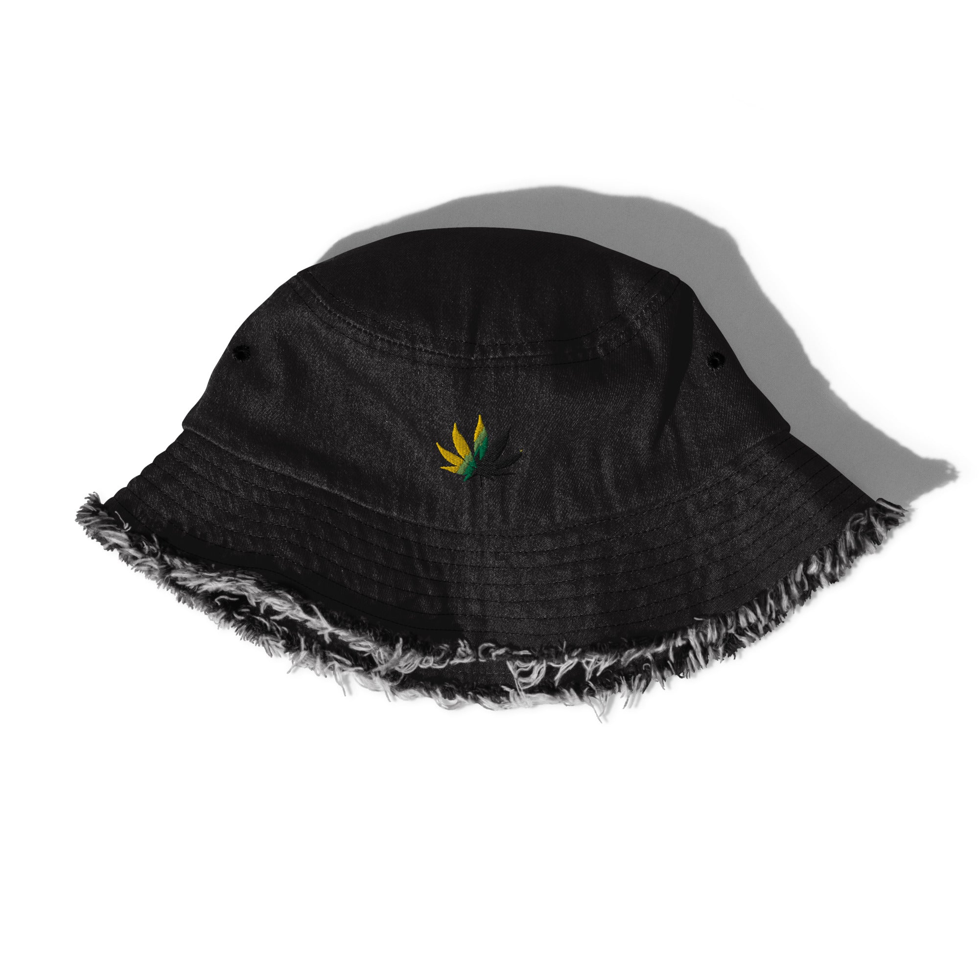 fz distressed denim bucket hat