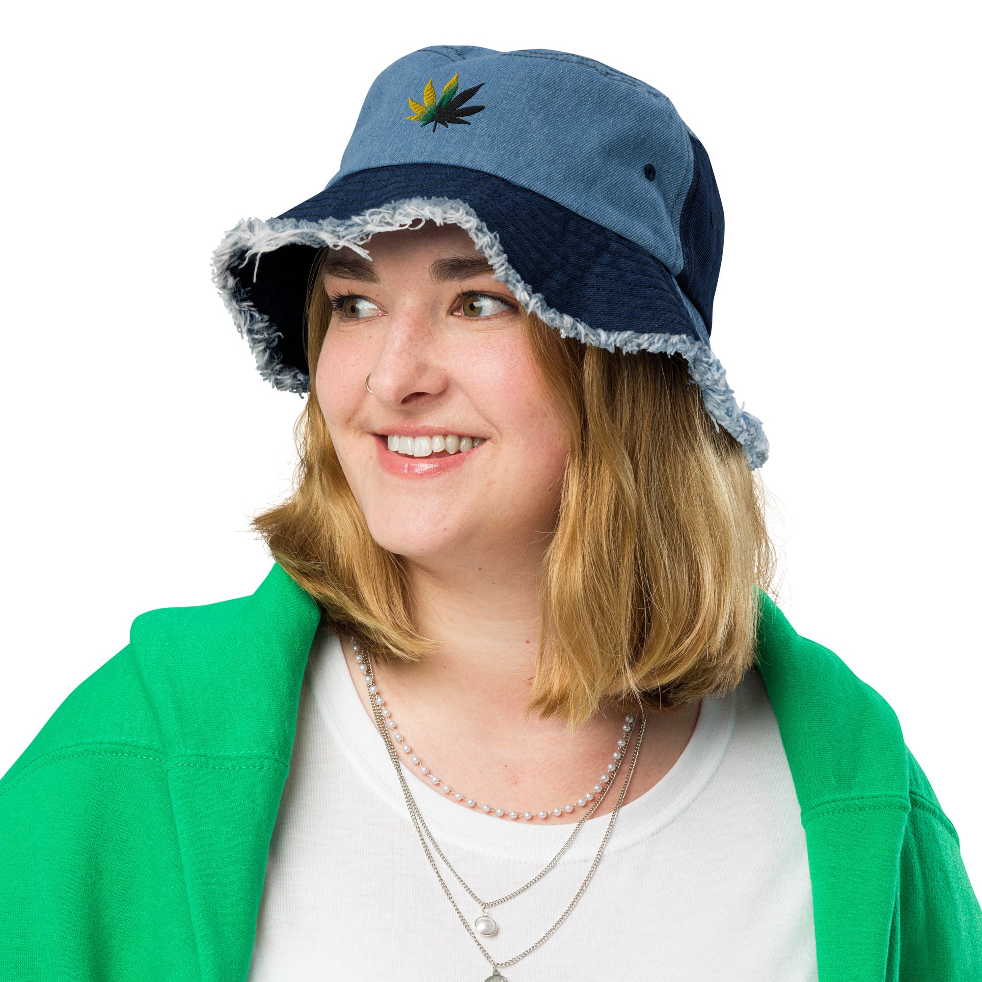 fz distressed denim bucket hat classic / light denim