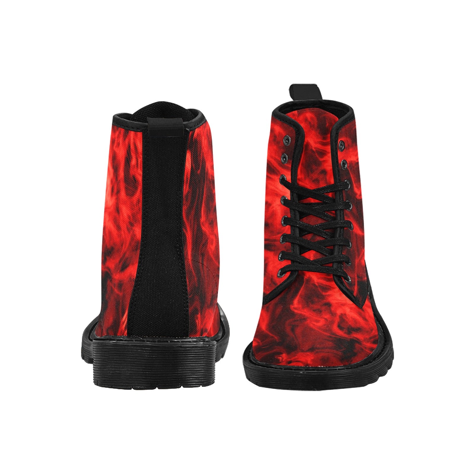 fz women's boot women's lace up canvas boots (model1203h)(black)