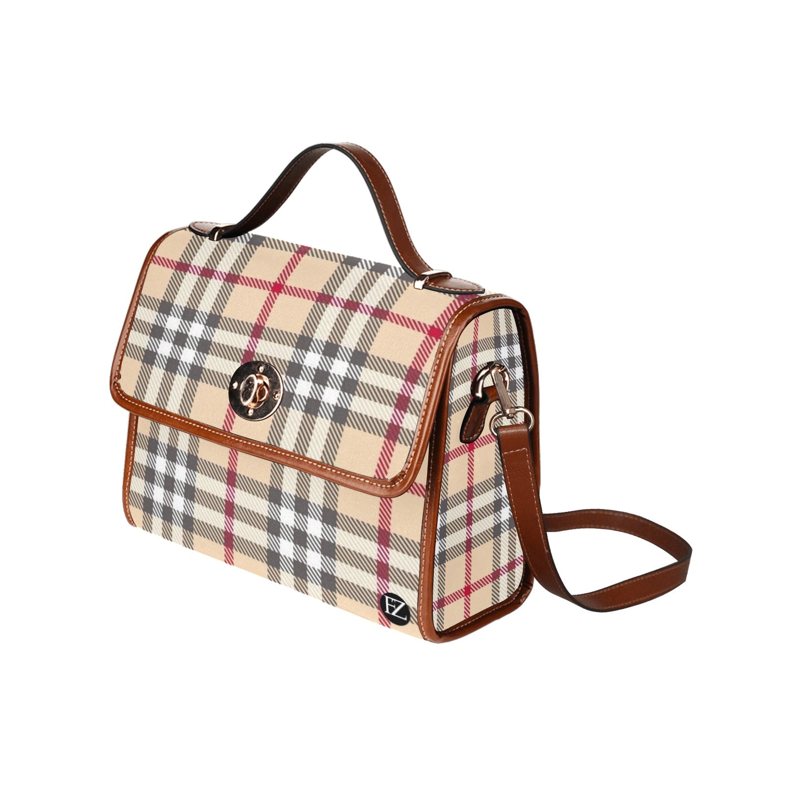 fz designer plaid handbag