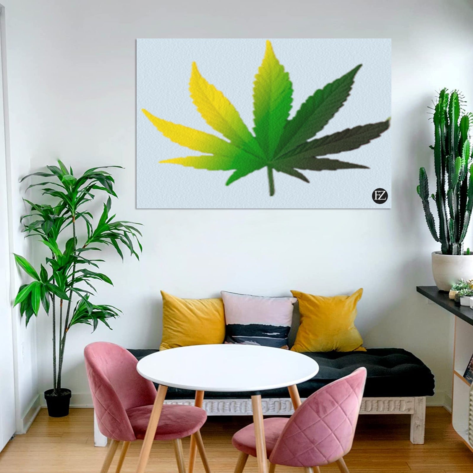 fz leaf portrait upgraded frame canvas print 48"x32"(made in queen)