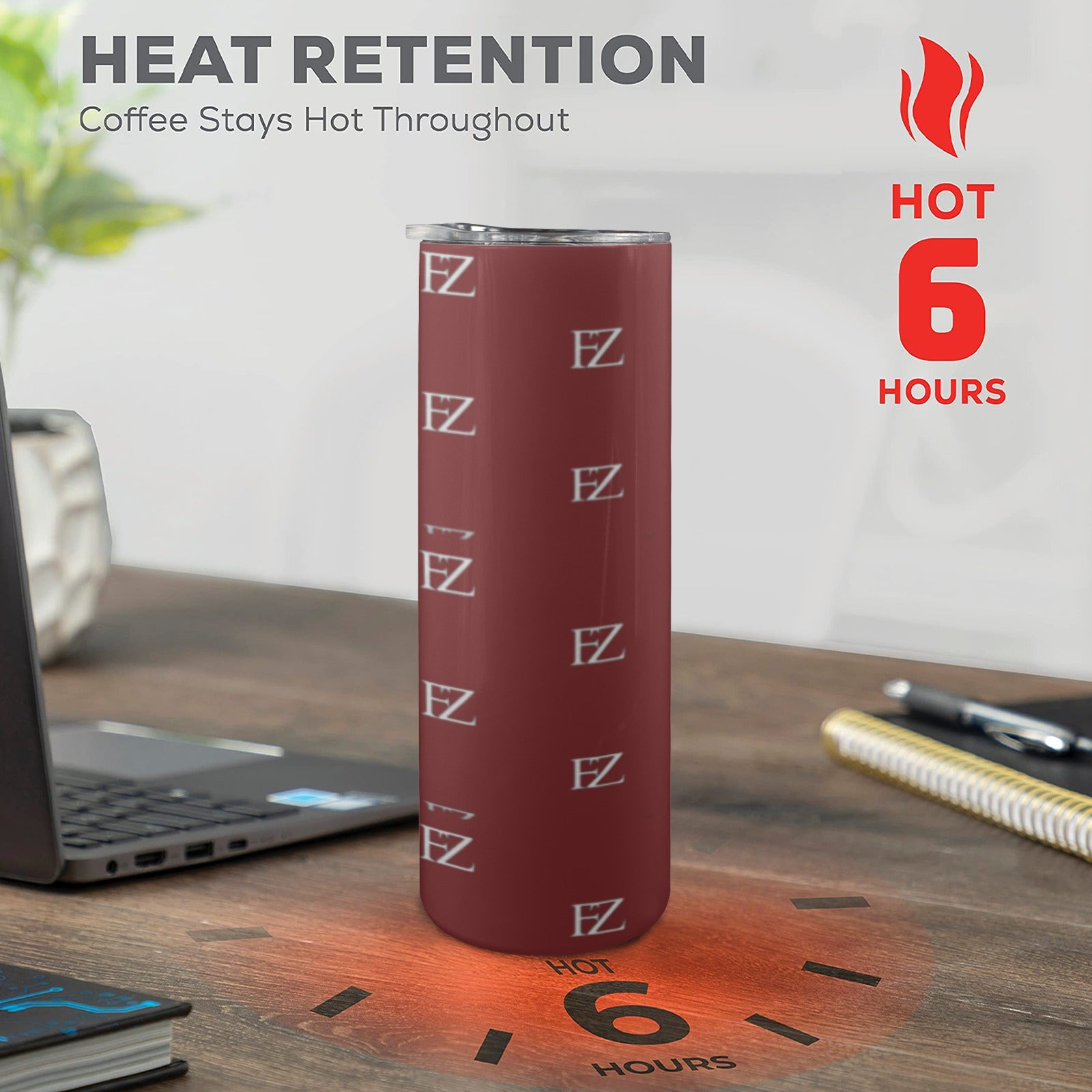 fz cold cup 20oz tall skinny tumbler with lid and straw