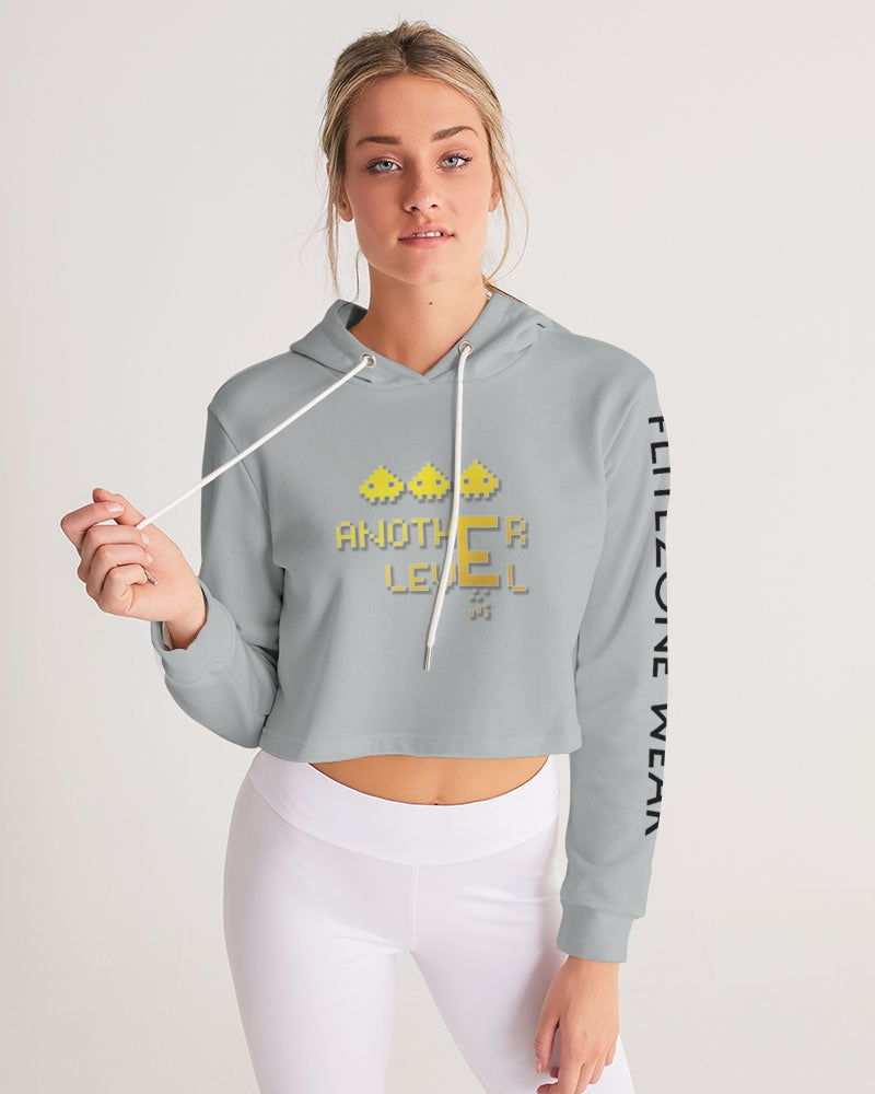 flying grey women's cropped hoodie