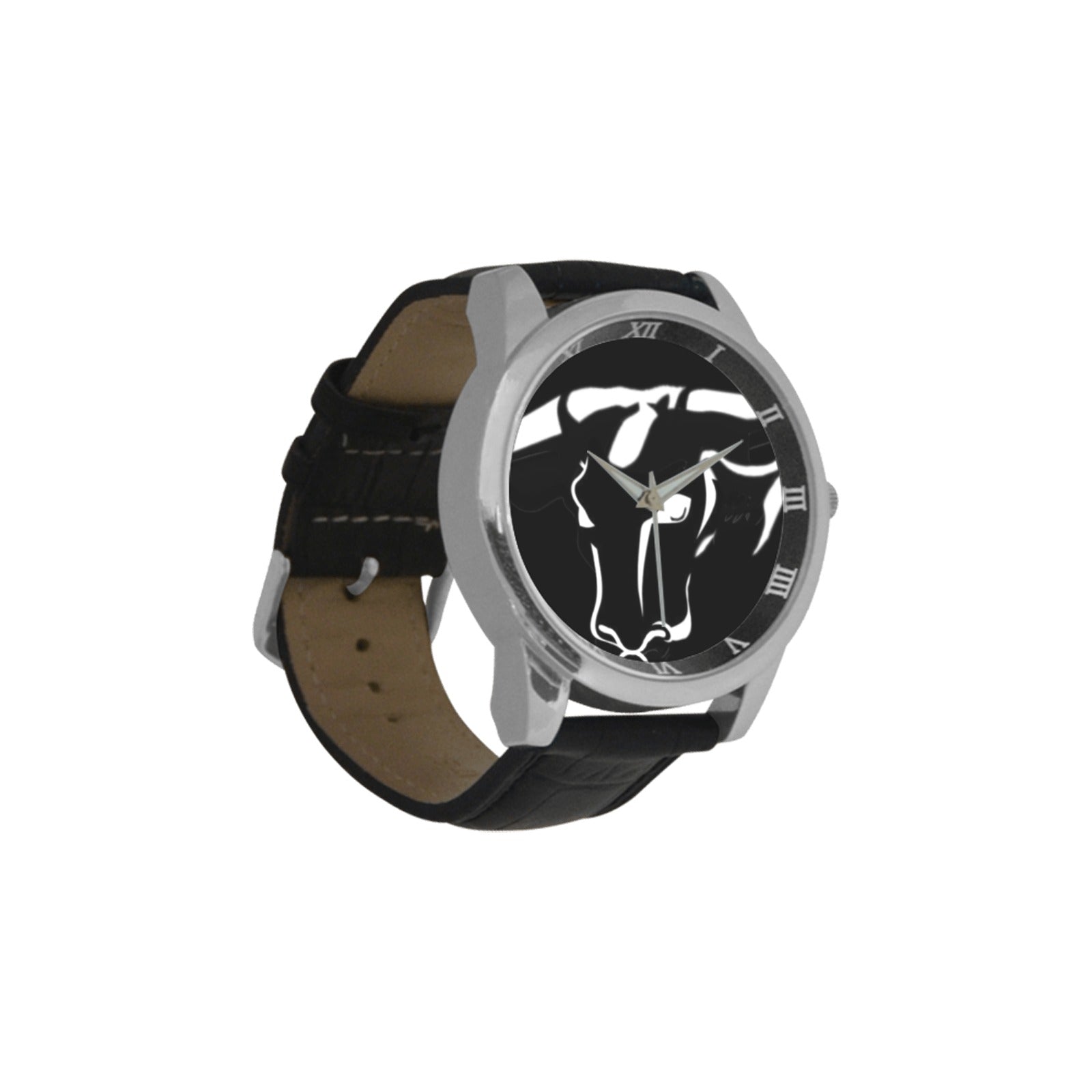 fz men's watch men's leather strap large dial watch (model 213)