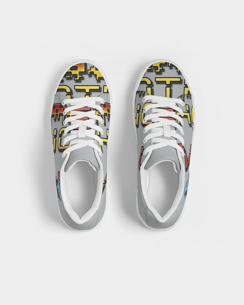 flying grey women's faux-leather sneaker