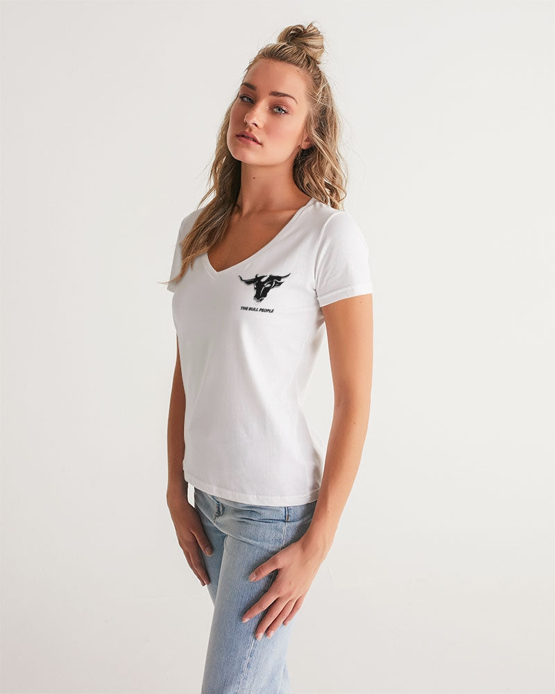 the white bull women's v-neck tee