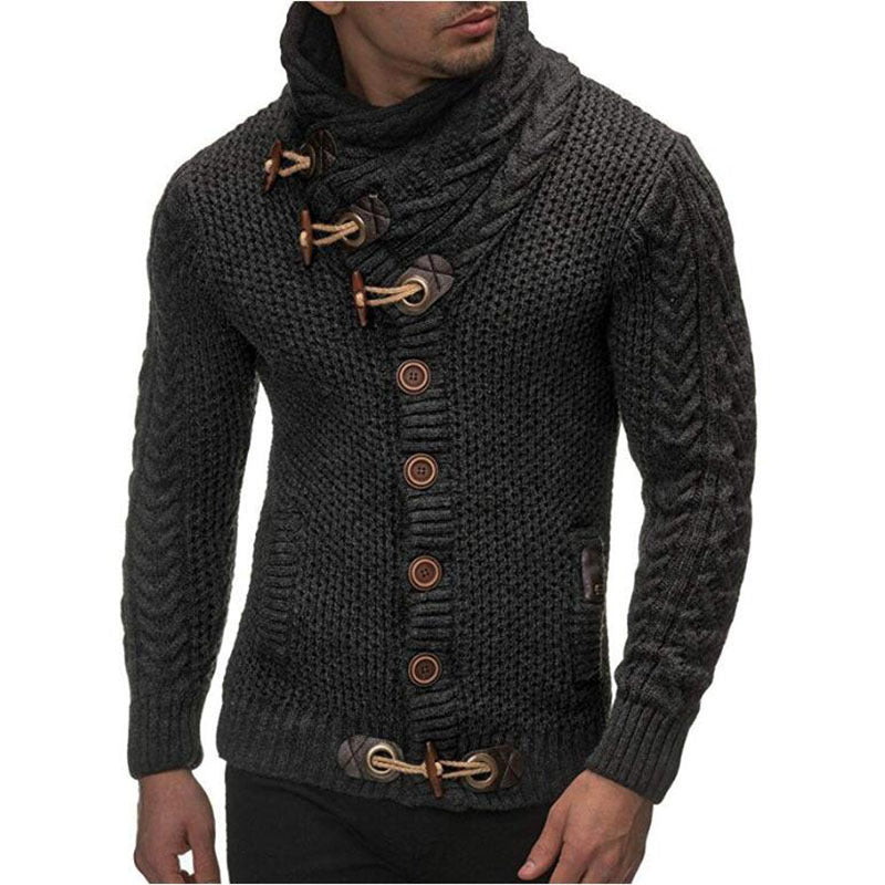 FZ men's knitted jacket turtleneck button sweater - FZwear