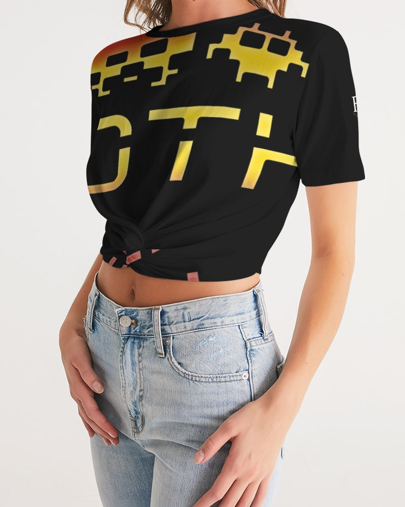 dark flite women's twist-front cropped tee