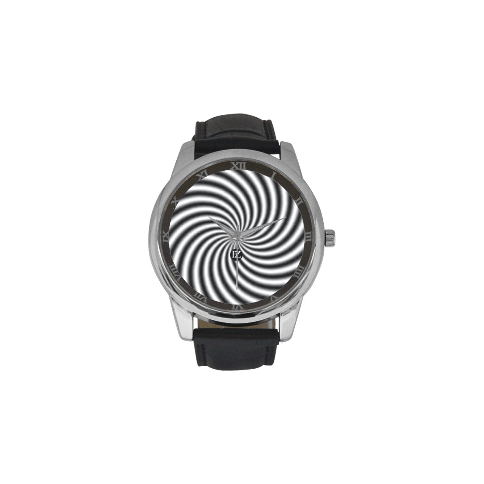 fz men's watch men's leather strap large dial watch (model 213)