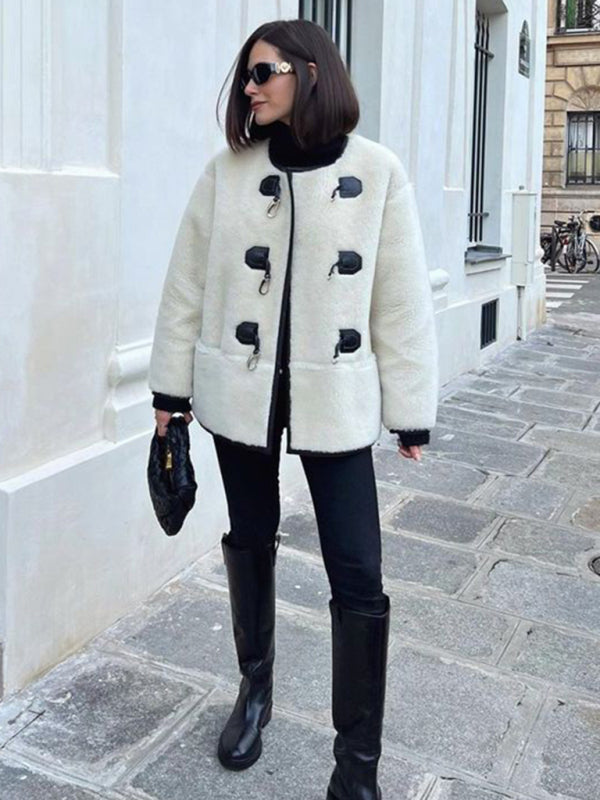 FZ Women's Cashmere Metal Lock Design Cardigan Jacket - FZwear