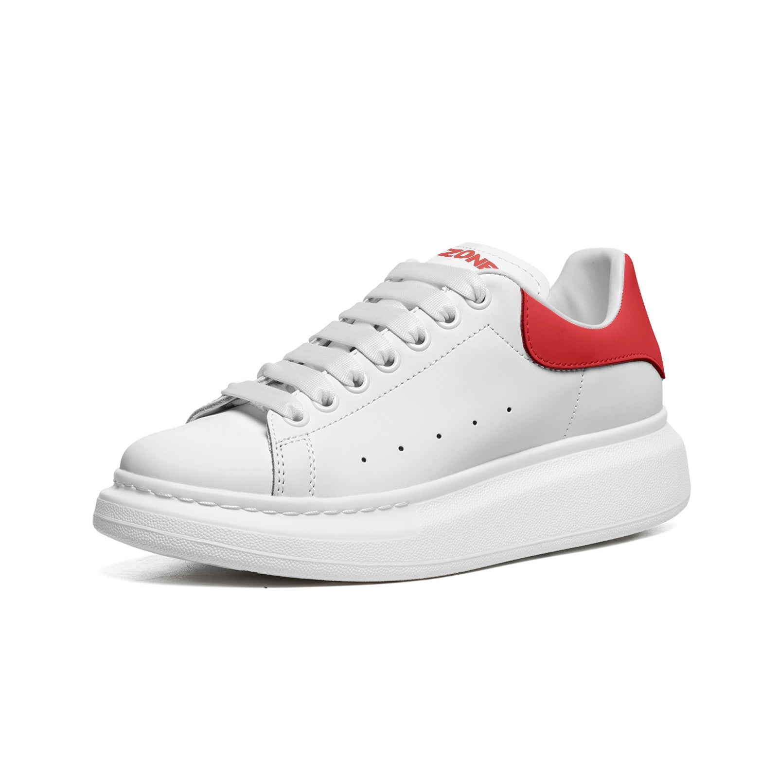 FZ Unisex Non Slip Lace Up Faux Leather Sneakers