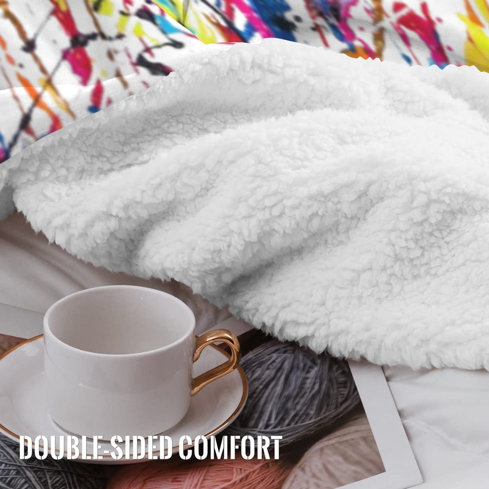 FZ Painted Sherpa Blanket Fleece Blanket
