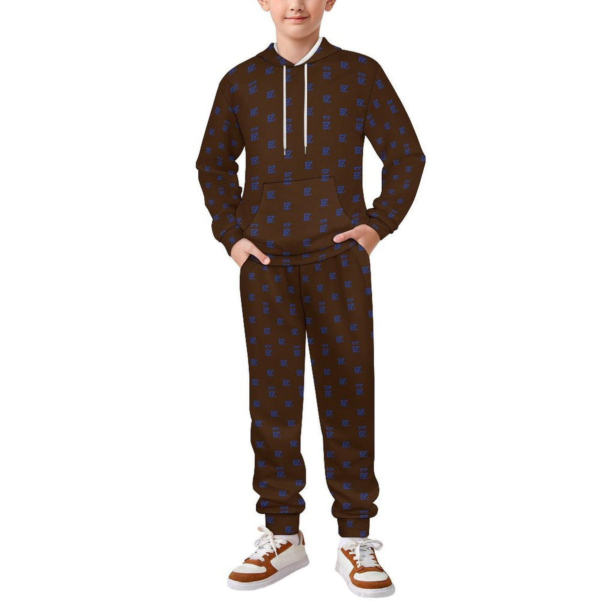 Custom Unsex Kid's Long Sleeve Hoodies&Pants Set