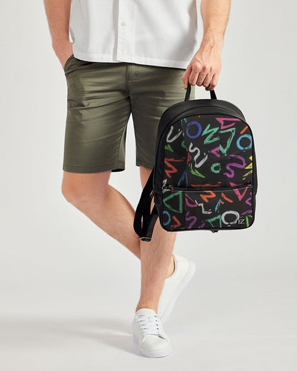 FZ AFRICAN ALPHA PRINT Classic Faux Leather Backpack - FZwear