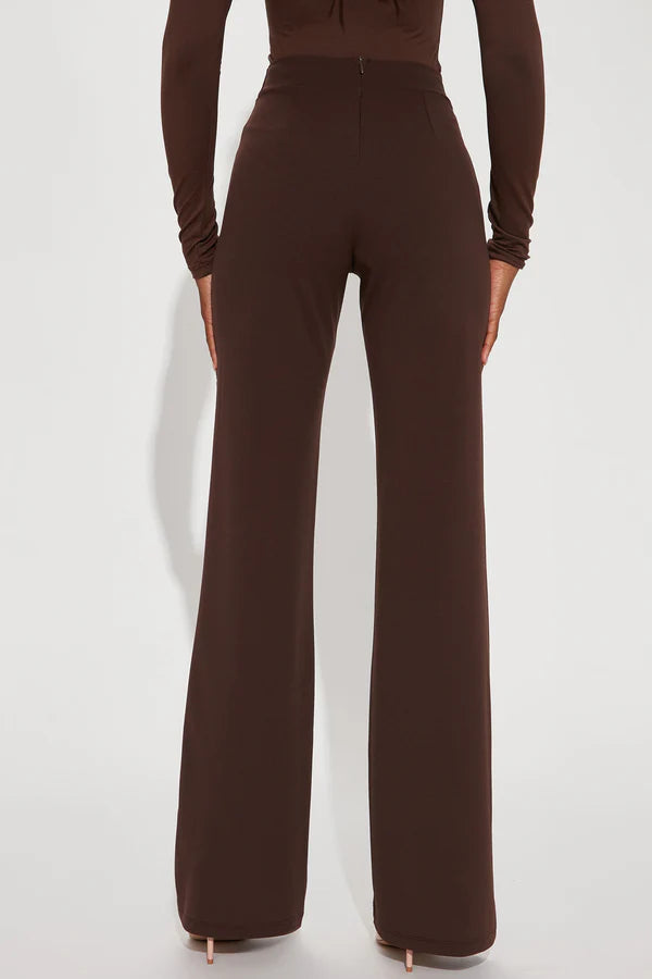 FZ Women's Solid Color Casual Elegant Straight Leg Pants