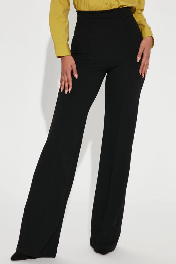 FZ Women's Solid Color Casual Elegant Straight Leg Pants