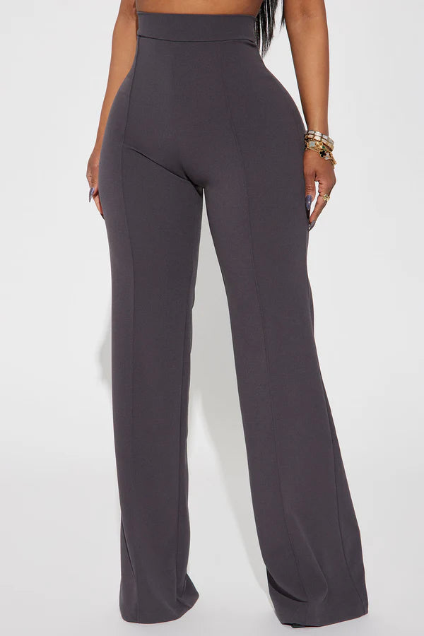FZ Women's Solid Color Casual Elegant Straight Leg Pants