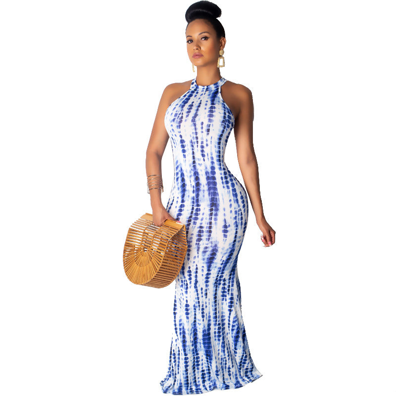 FZ Women's Tie Dye Printed Sexy Maxi Sun Dress - FZwear