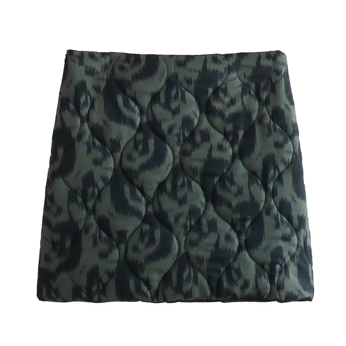 FZ Women's Cotton Padded Coat Printed Mini Skirt Set