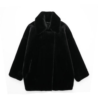 FZ Women's Loose Black Jacket Coat - FZwear