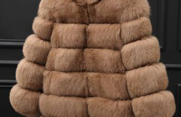 FZ Women's Faux Fur Hooded Mid-Length Jacket - FZwear