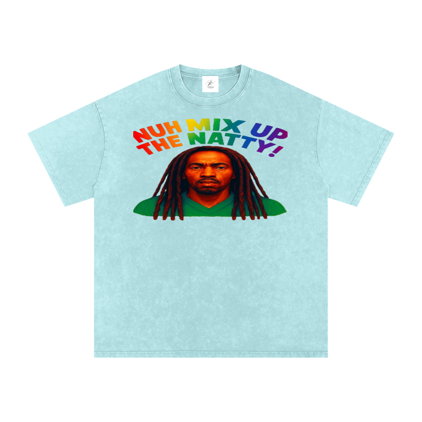 FZ Unisex Acid Wash Rasta Oversize Tee