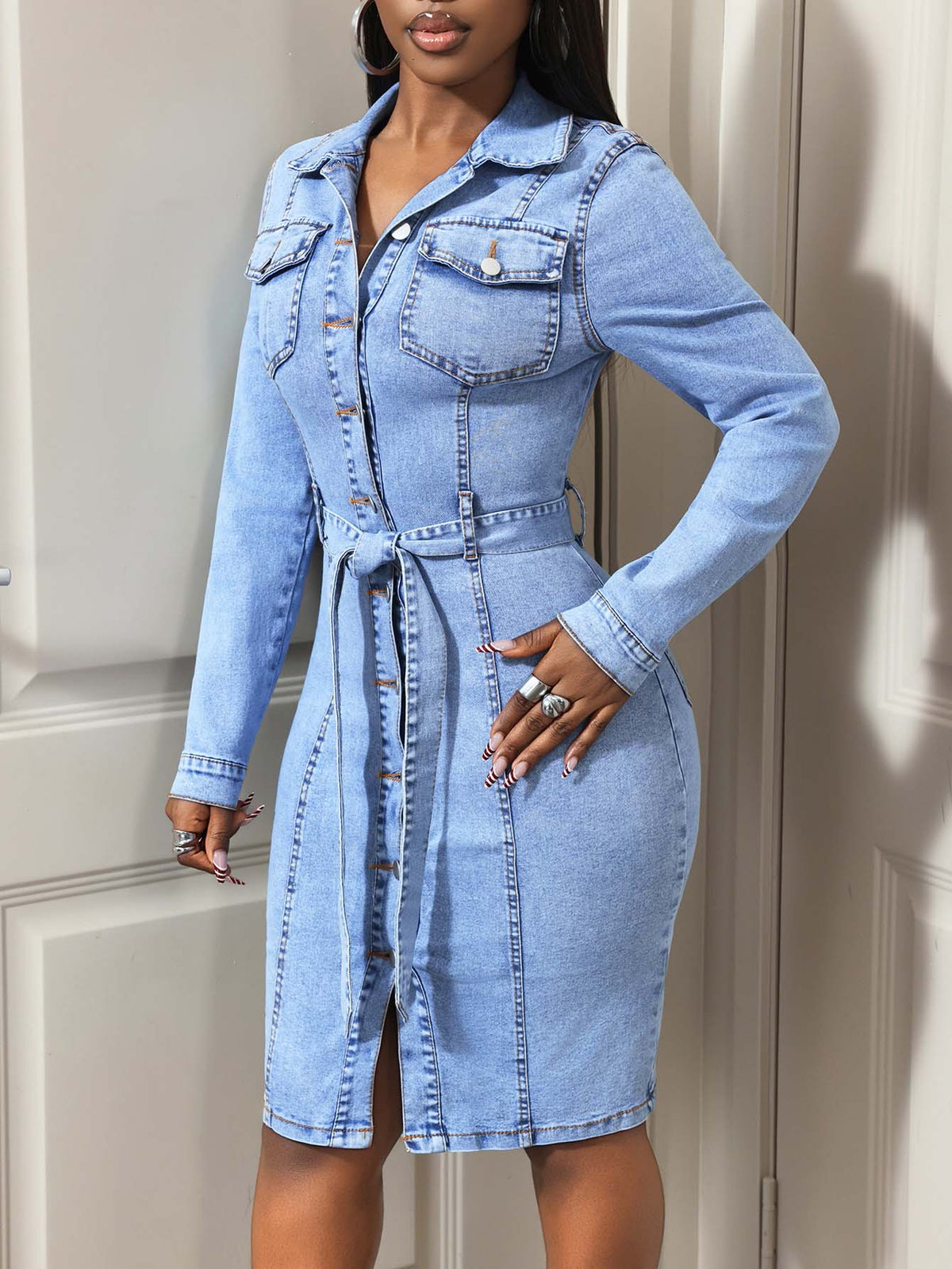 FZ Women's Long Sleeved Denim Dress