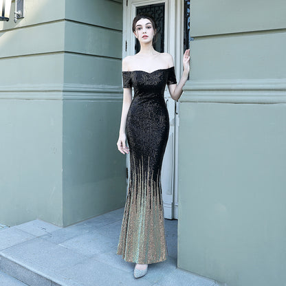 FZ Women's Sequined Fishtail Etiquette Formal Evening Dress - FZwear