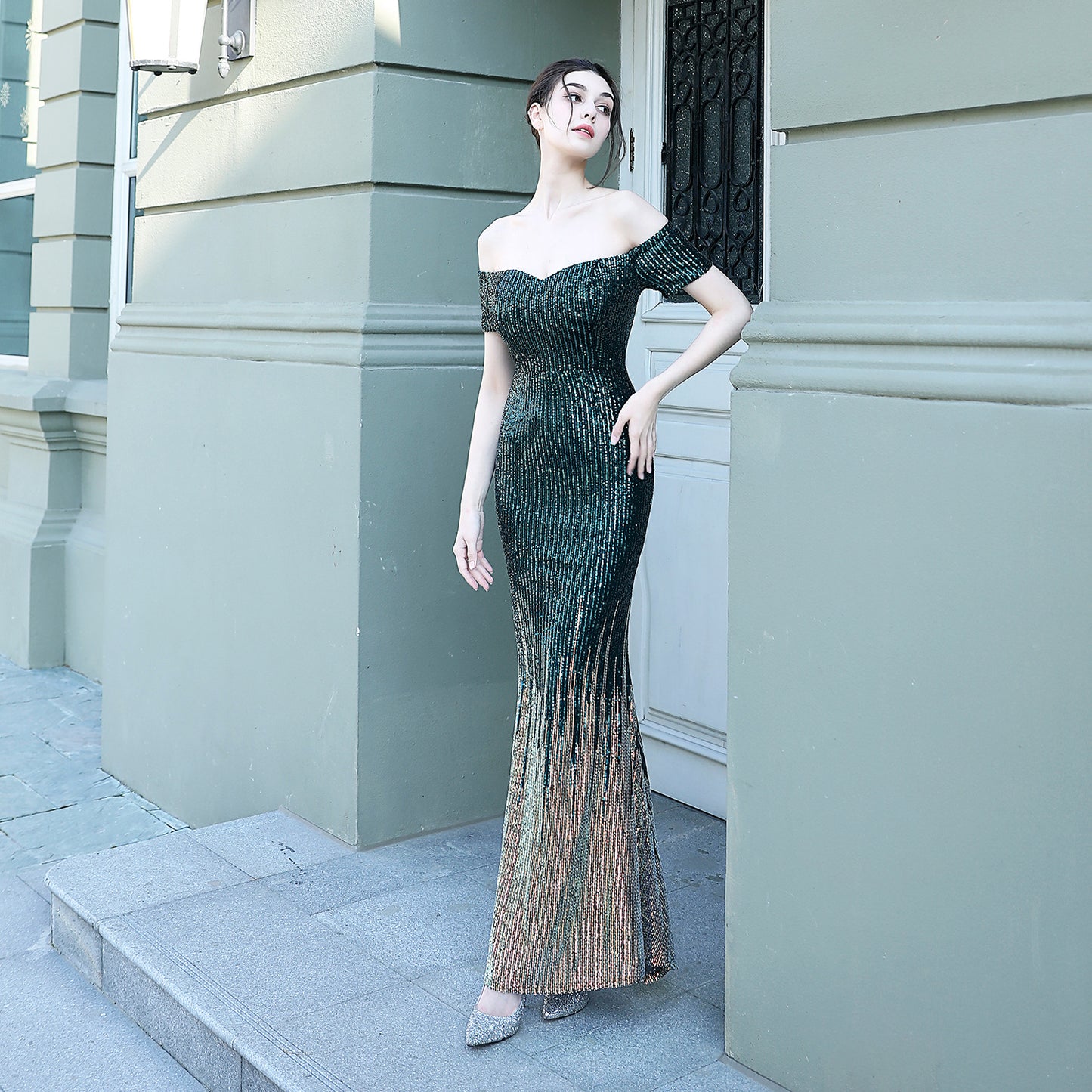 FZ Women's Sequined Fishtail Etiquette Formal Evening Dress - FZwear