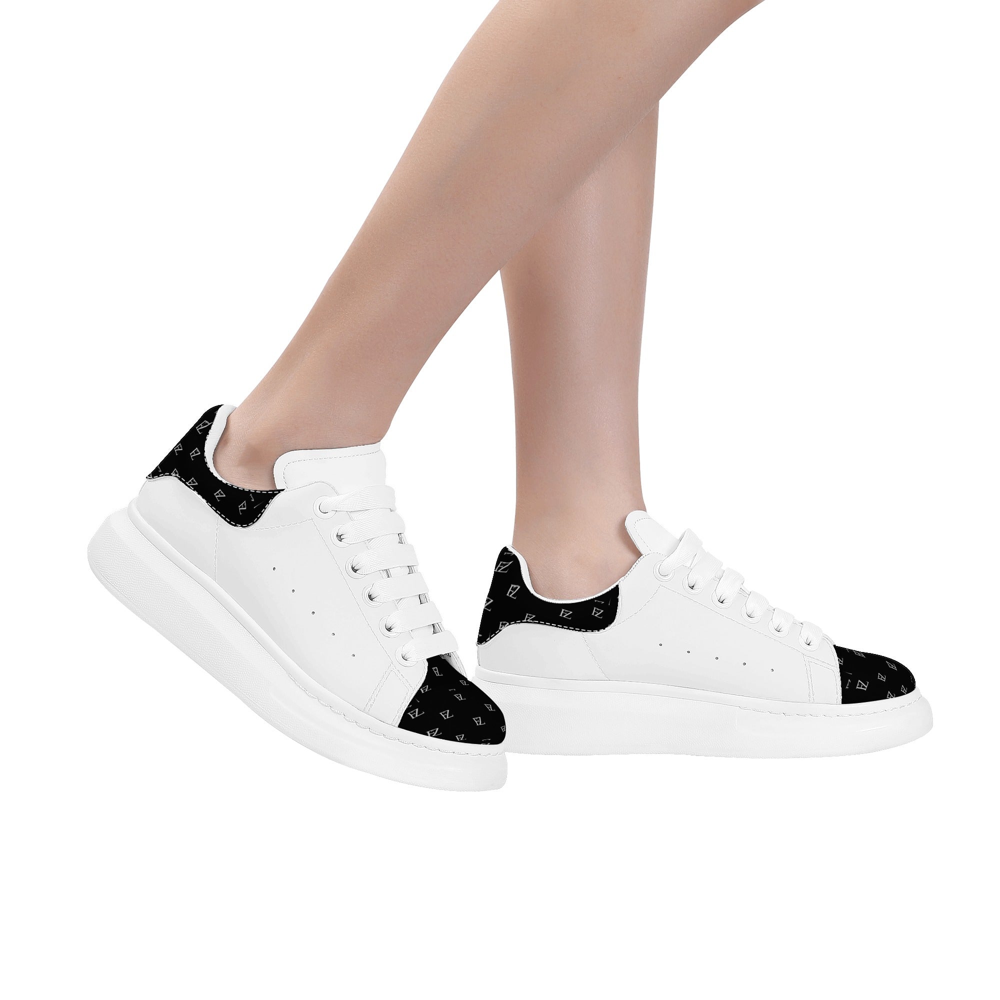 FZ Women's White Tongue Low Top Chunky Shoes - FZwear
