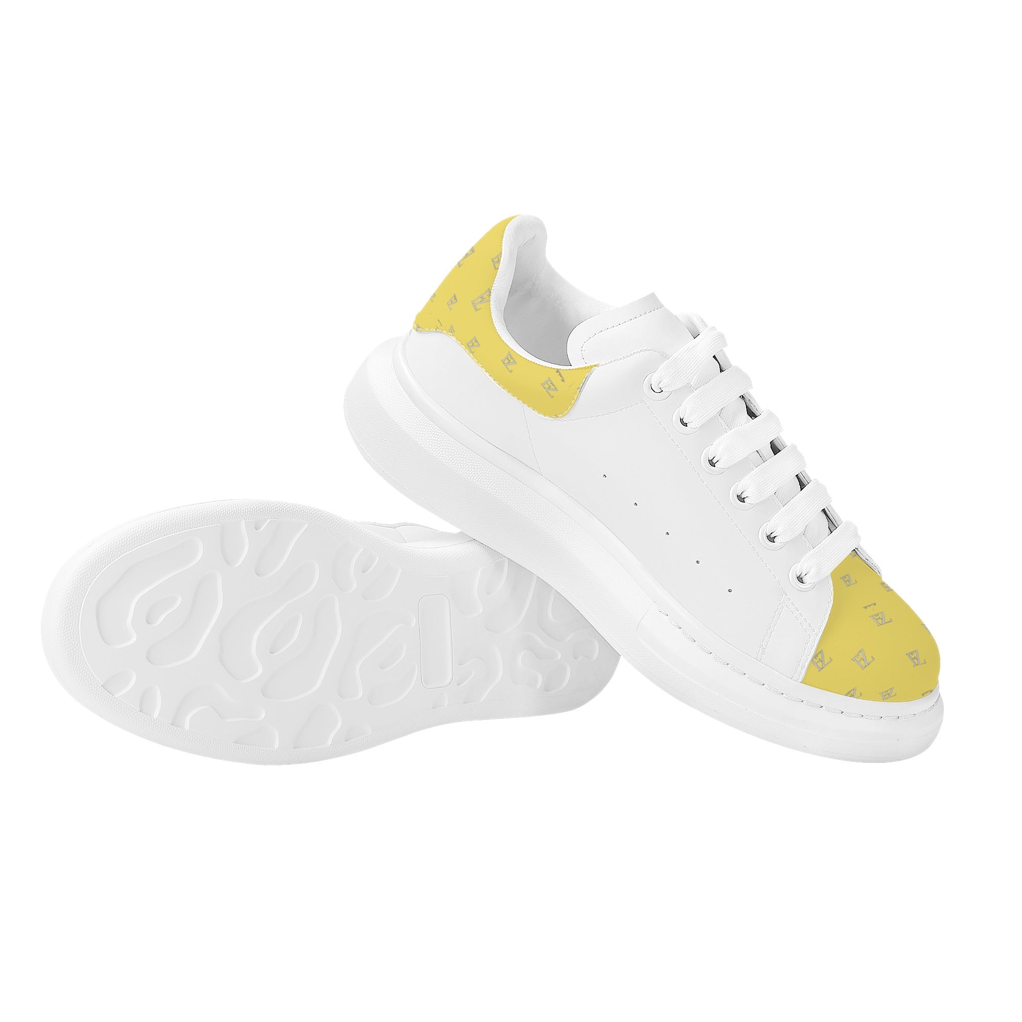 FZ Women's White Tongue Low Top Chunky Shoes - FZwear