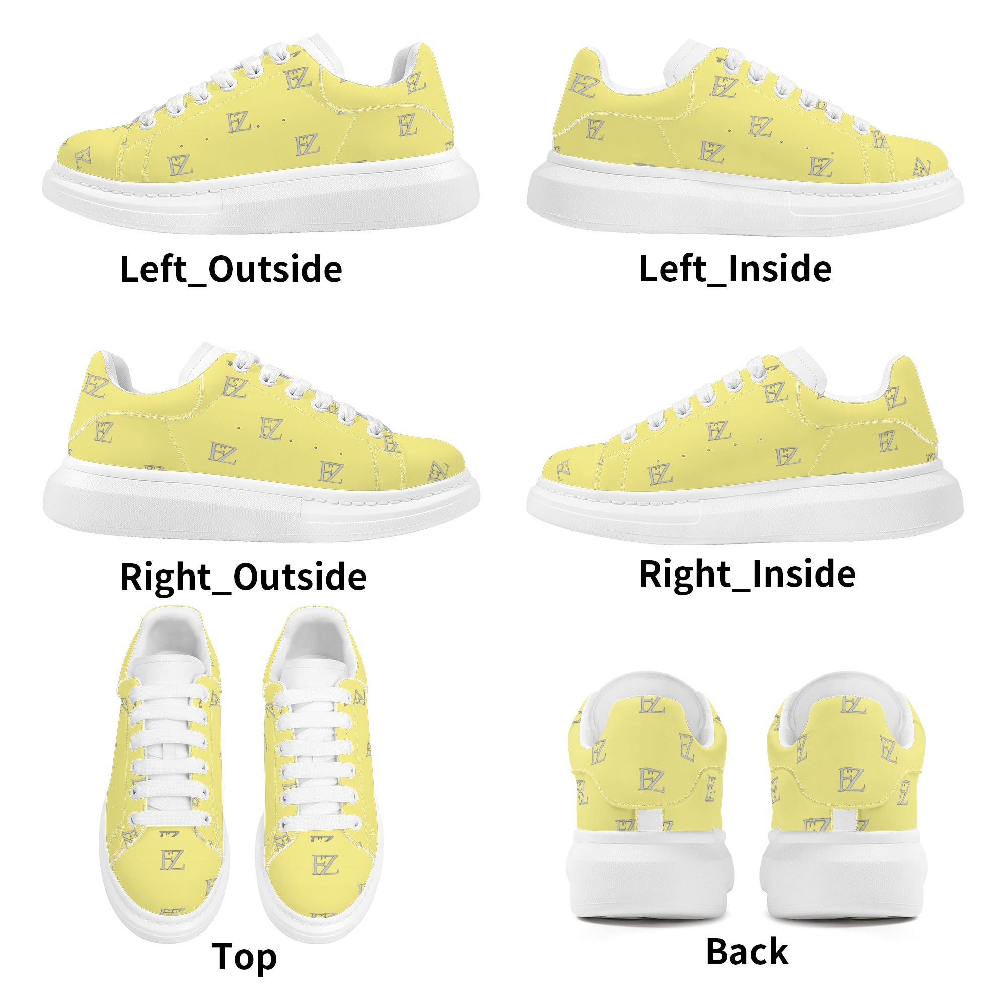 FZ Mens White Tongue Chunky Shoes - FZwear